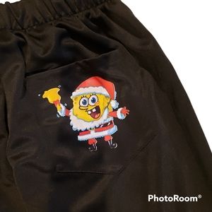 NWT ROMWE X SpongeBob Christmas Black Sweatpants Jogger Size S